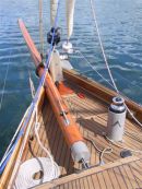 Foredeck strengthened to take the capstan and 18 ft bowsprit.